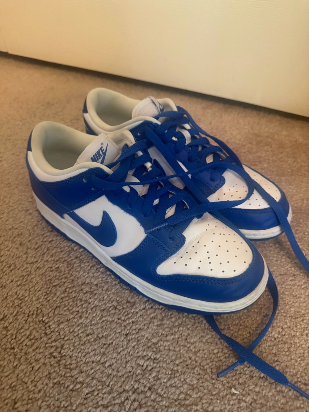 Nike Kids Low-Top Sneakers - White & Blue